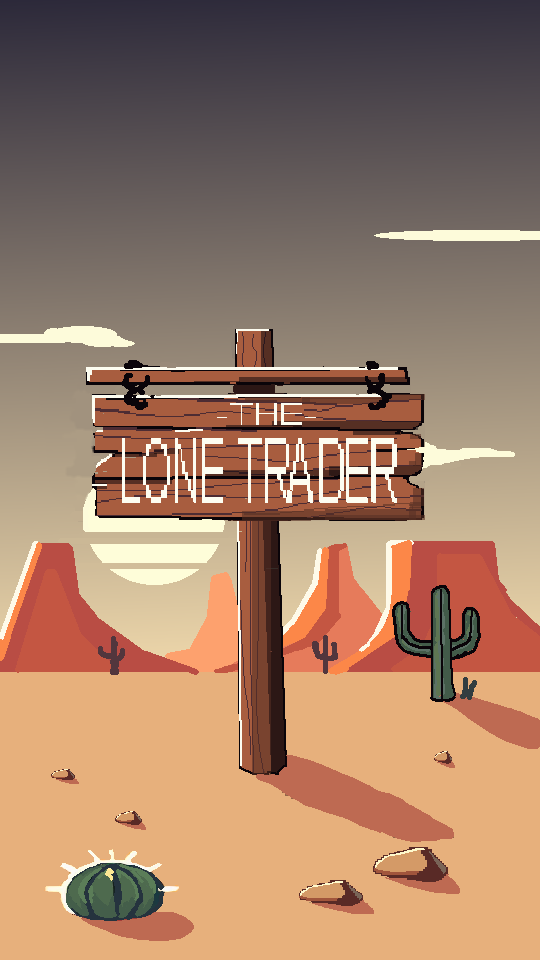 The Lone Trader pixel art sign